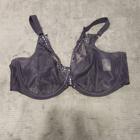 Elomi Size 36H Matila Plunge Bra Storm Gray EL8900 EL8900STM - Picture 1 of 3